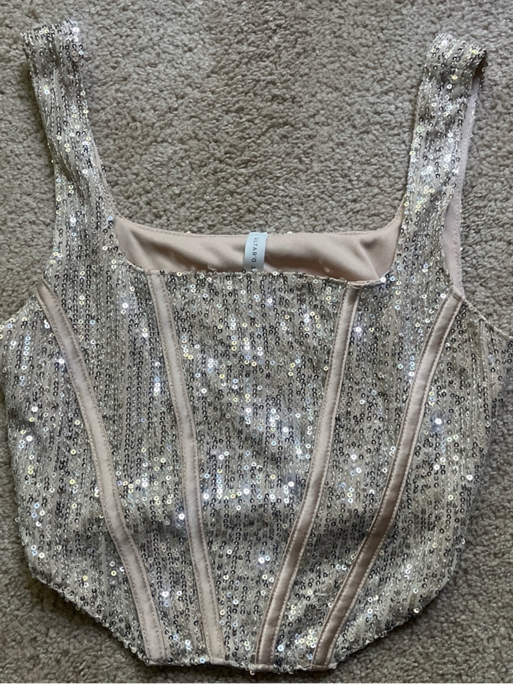 Altar'd State Champagne Sequin Top